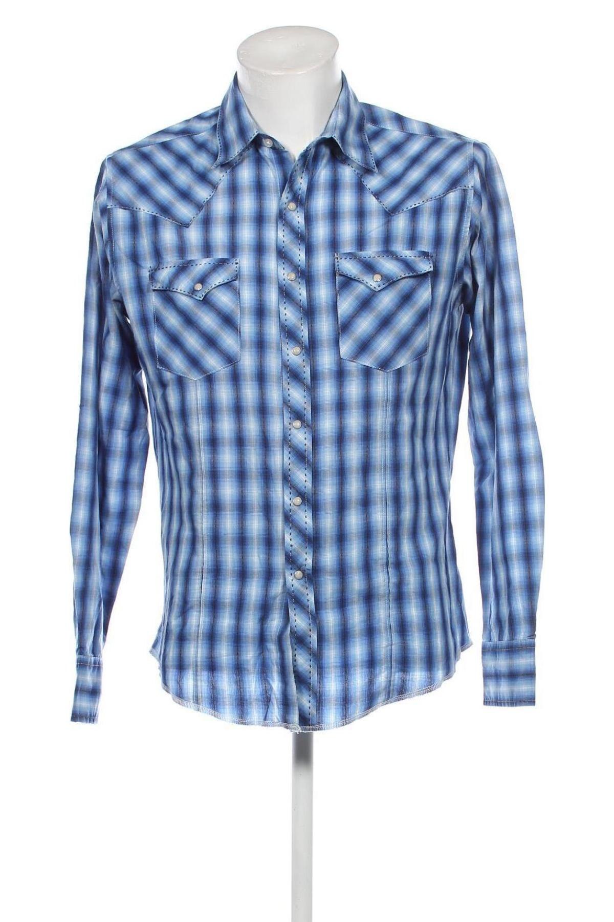 Ανδρικό πουκάμισο Wrangler, Μέγεθος M, Χρώμα Μπλέ, Τιμή 18,71 €