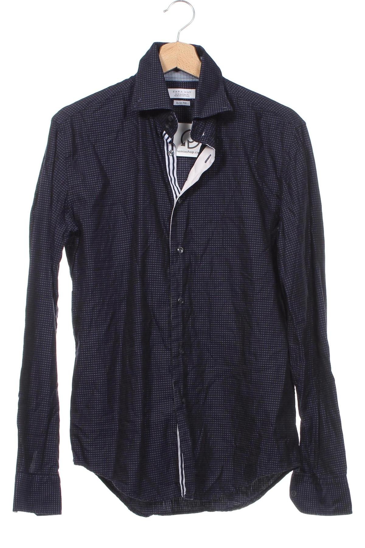 Мъжка риза Zara Man, Размер S, Цвят Син, Цена 17,00 лв.