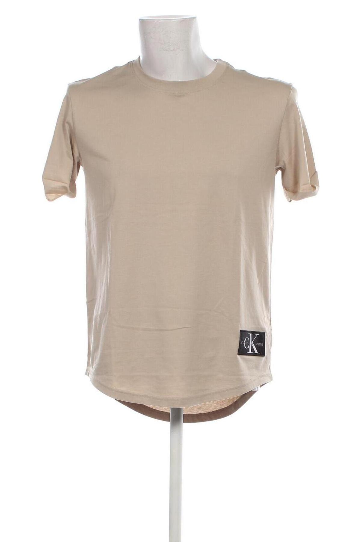 Herren T-Shirt Calvin Klein Jeans, Größe M, Farbe Beige, Preis 37,71 €