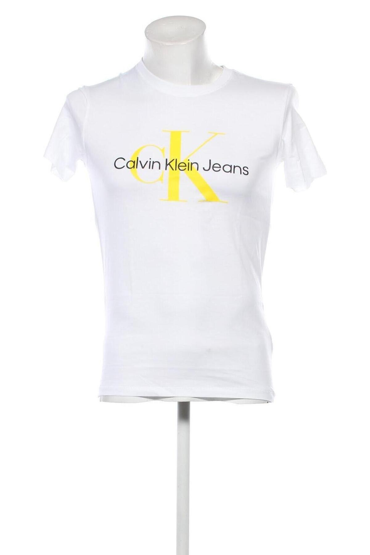 Tricou de bărbați Calvin Klein Jeans, Mărime S, Culoare Alb, Preț 253,29 Lei