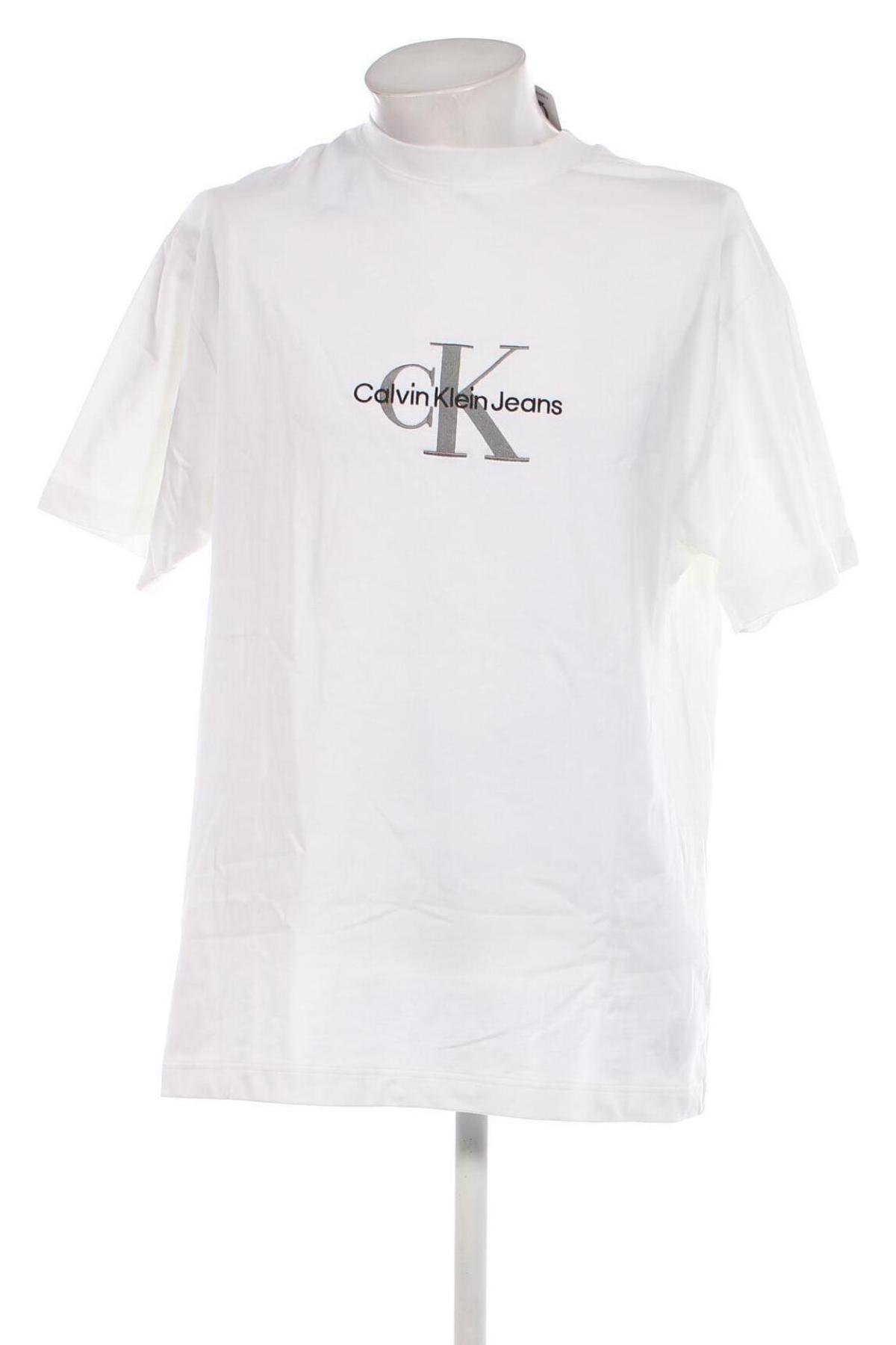 Herren T-Shirt Calvin Klein Jeans, Größe S, Farbe Weiß, Preis € 37,71