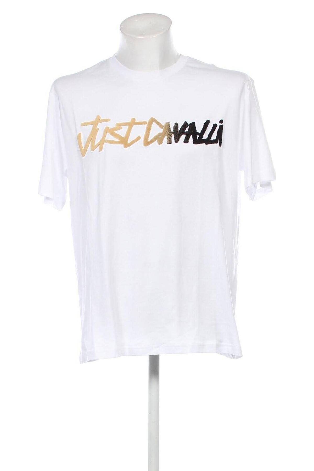 Męski T-shirt Just Cavalli, Rozmiar M, Kolor Biały, Cena 303,86 zł