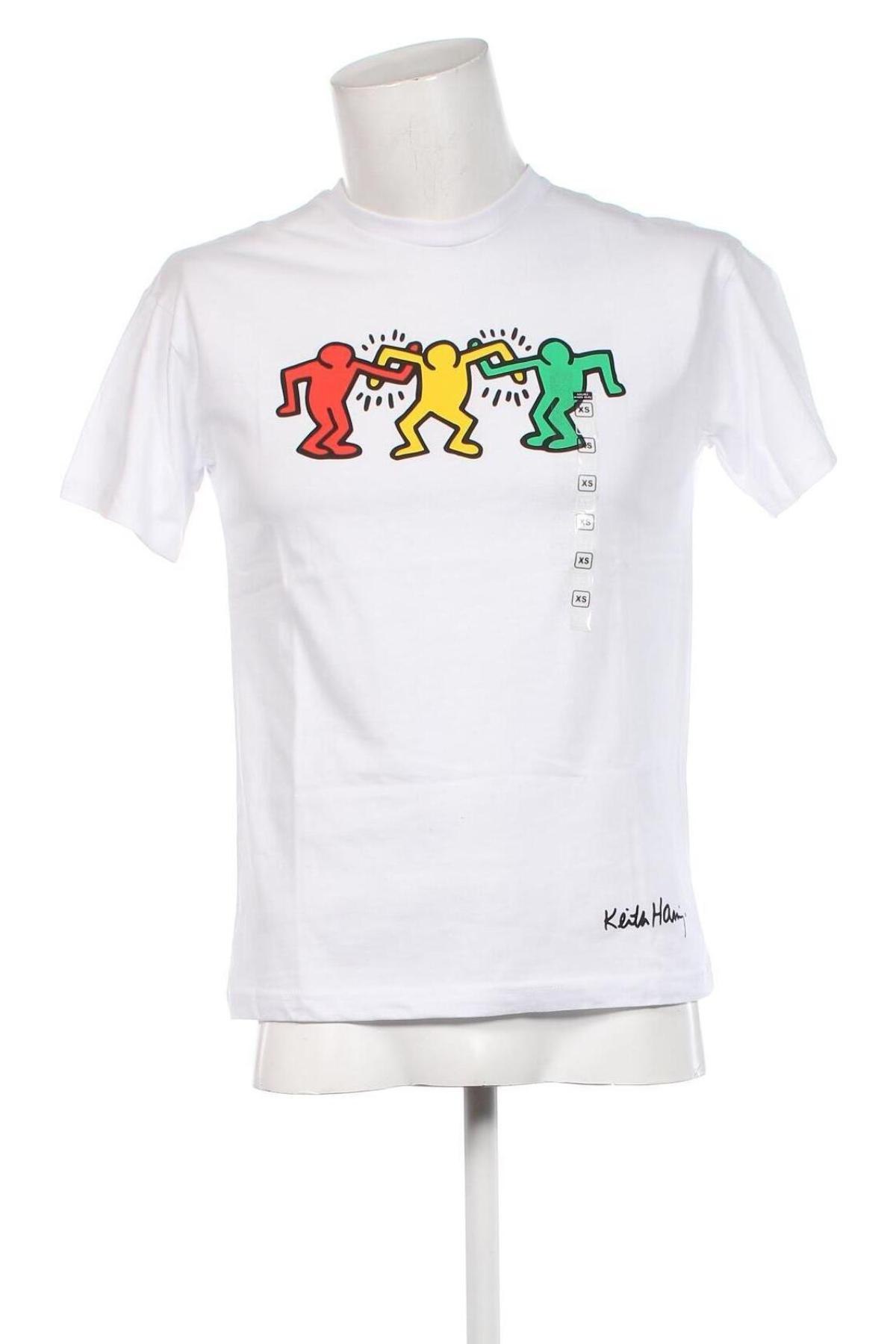 Męski T-shirt Keith Haring, Rozmiar XS, Kolor Biały, Cena 41,32 zł