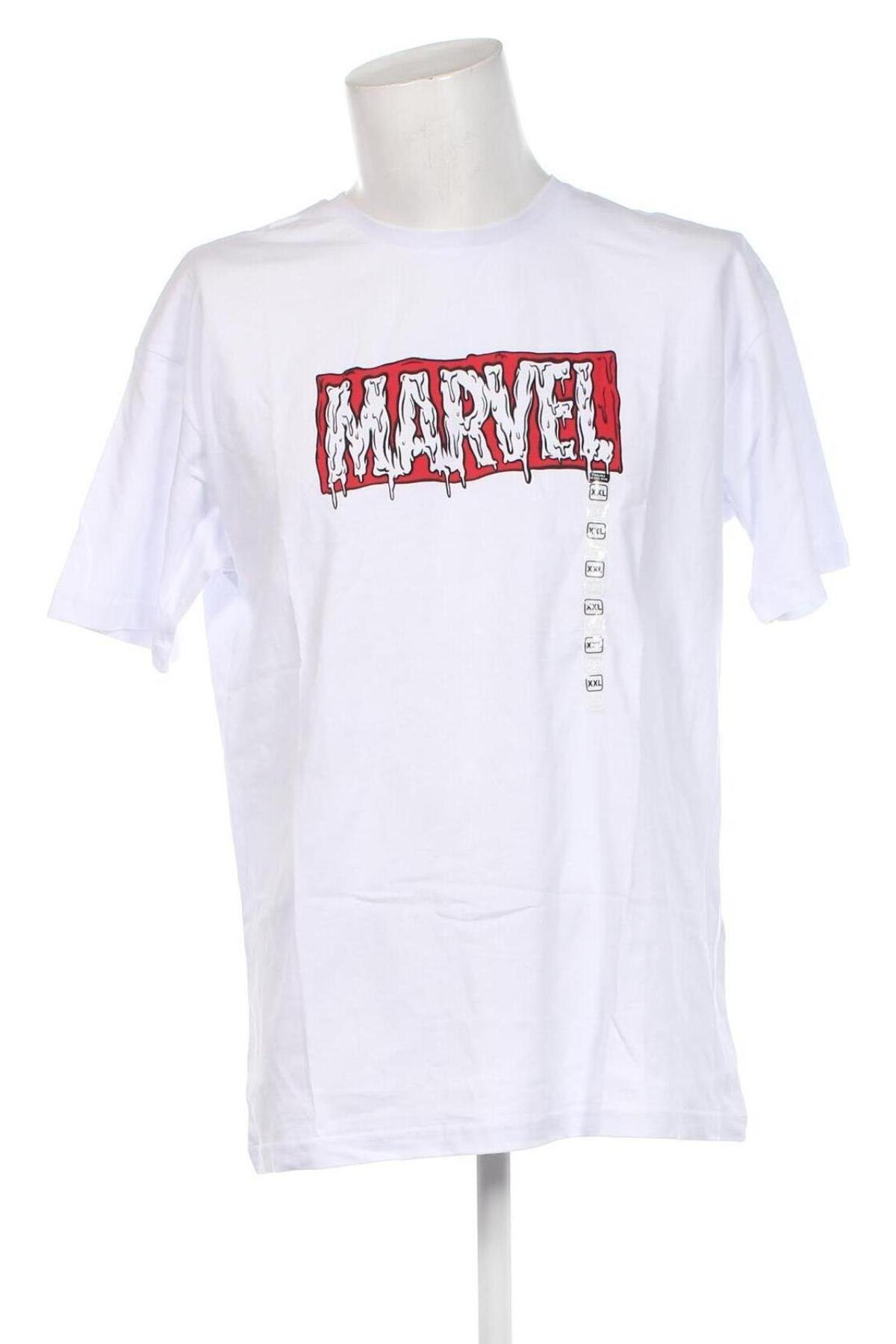 Męski T-shirt Marvel, Rozmiar XXL, Kolor Biały, Cena 41,32 zł