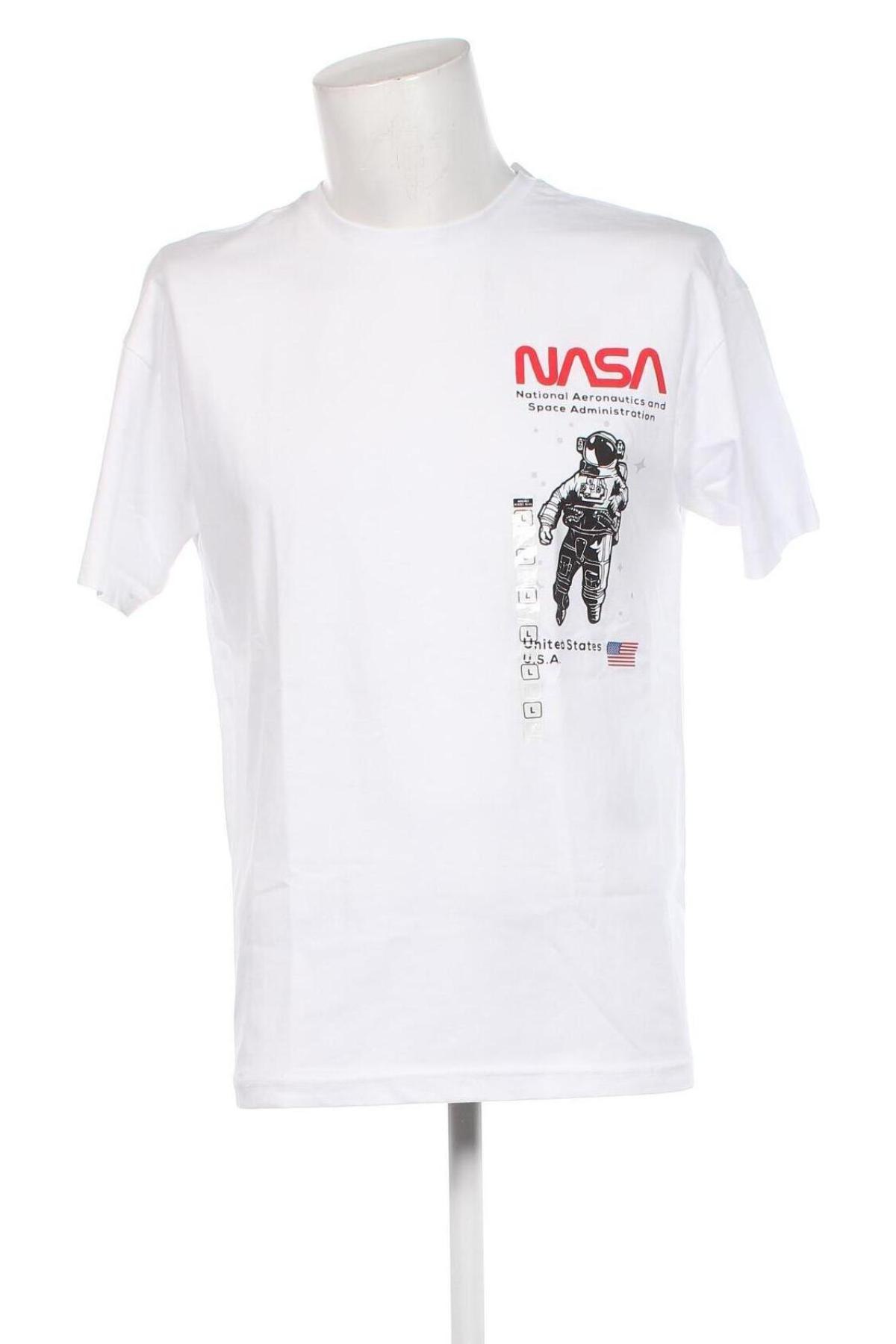 Herren T-Shirt NASA, Größe L, Farbe Weiß, Preis 15,98 €