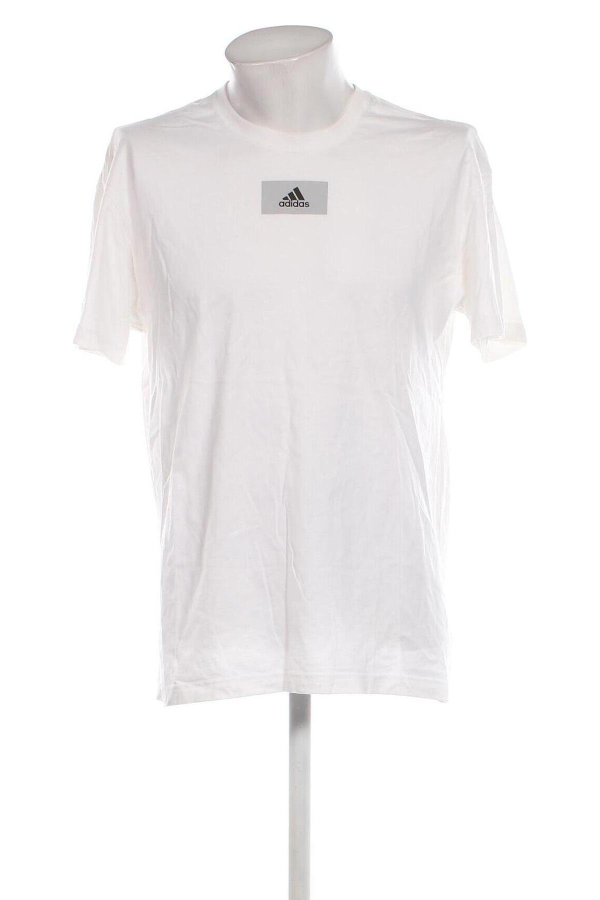 Herren T-Shirt Adidas, Größe M, Farbe Weiß, Preis € 13,81