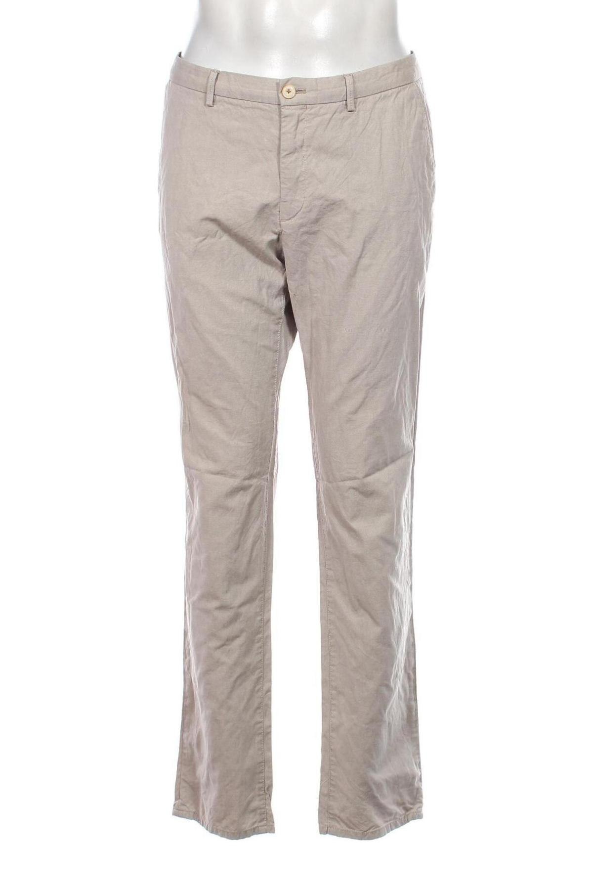 Мъжки панталон Massimo Dutti, Размер L, Цвят Бежов, Цена 37,20 лв.
