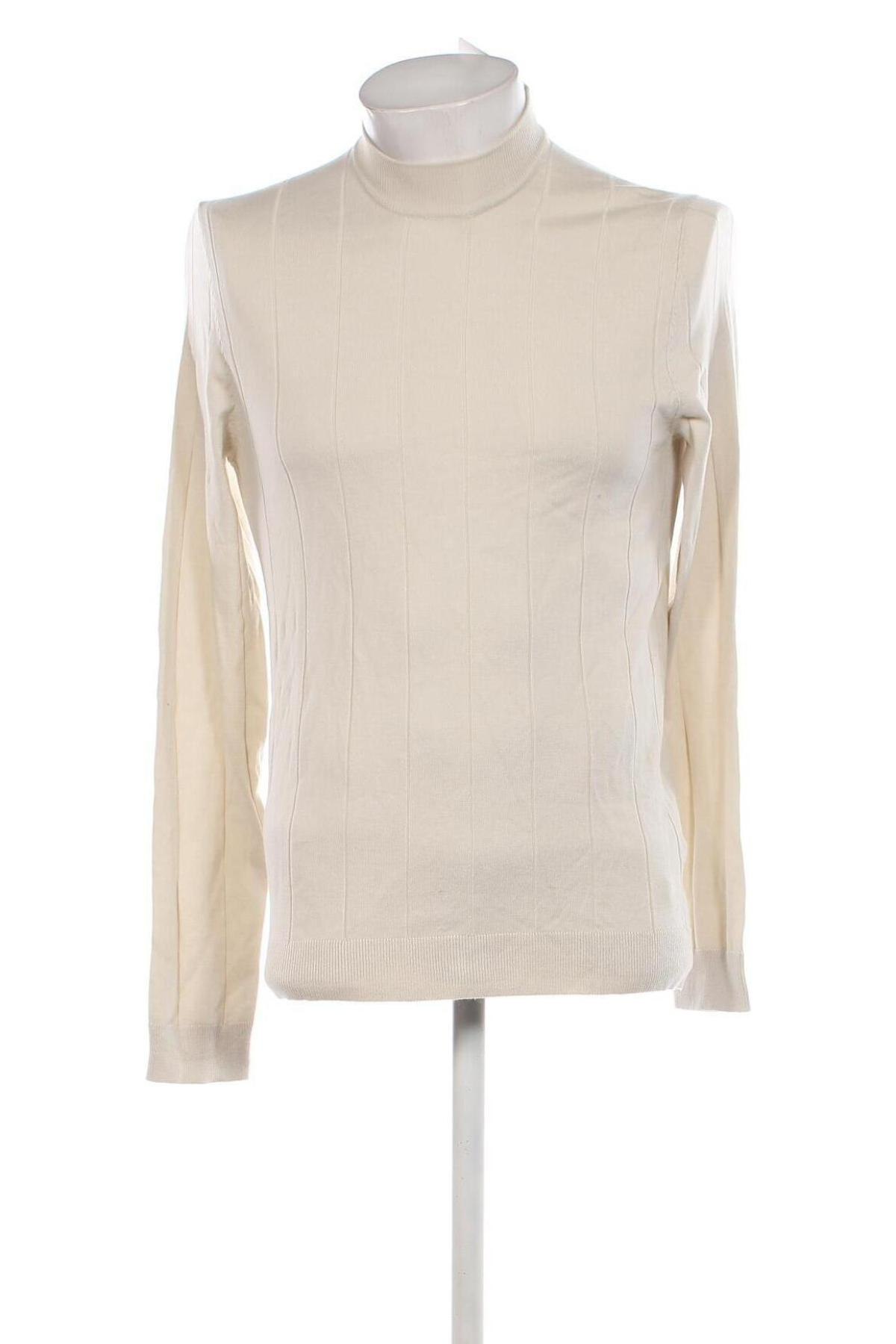 Ανδρικό πουλόβερ Bershka, Μέγεθος L, Χρώμα  Μπέζ, Τιμή 9,30 €