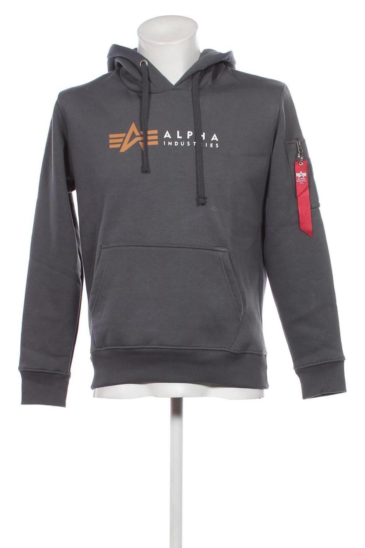 Ανδρικό φούτερ Alpha Industries, Μέγεθος S, Χρώμα Γκρί, Τιμή 38,35 €