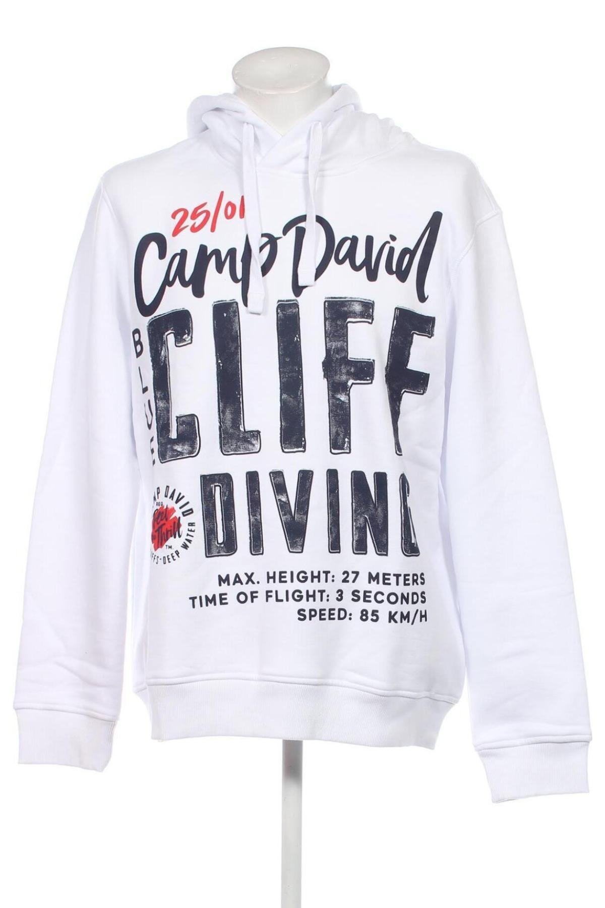 Ανδρικό φούτερ Camp David, Μέγεθος XXL, Χρώμα Λευκό, Τιμή 35,16 €