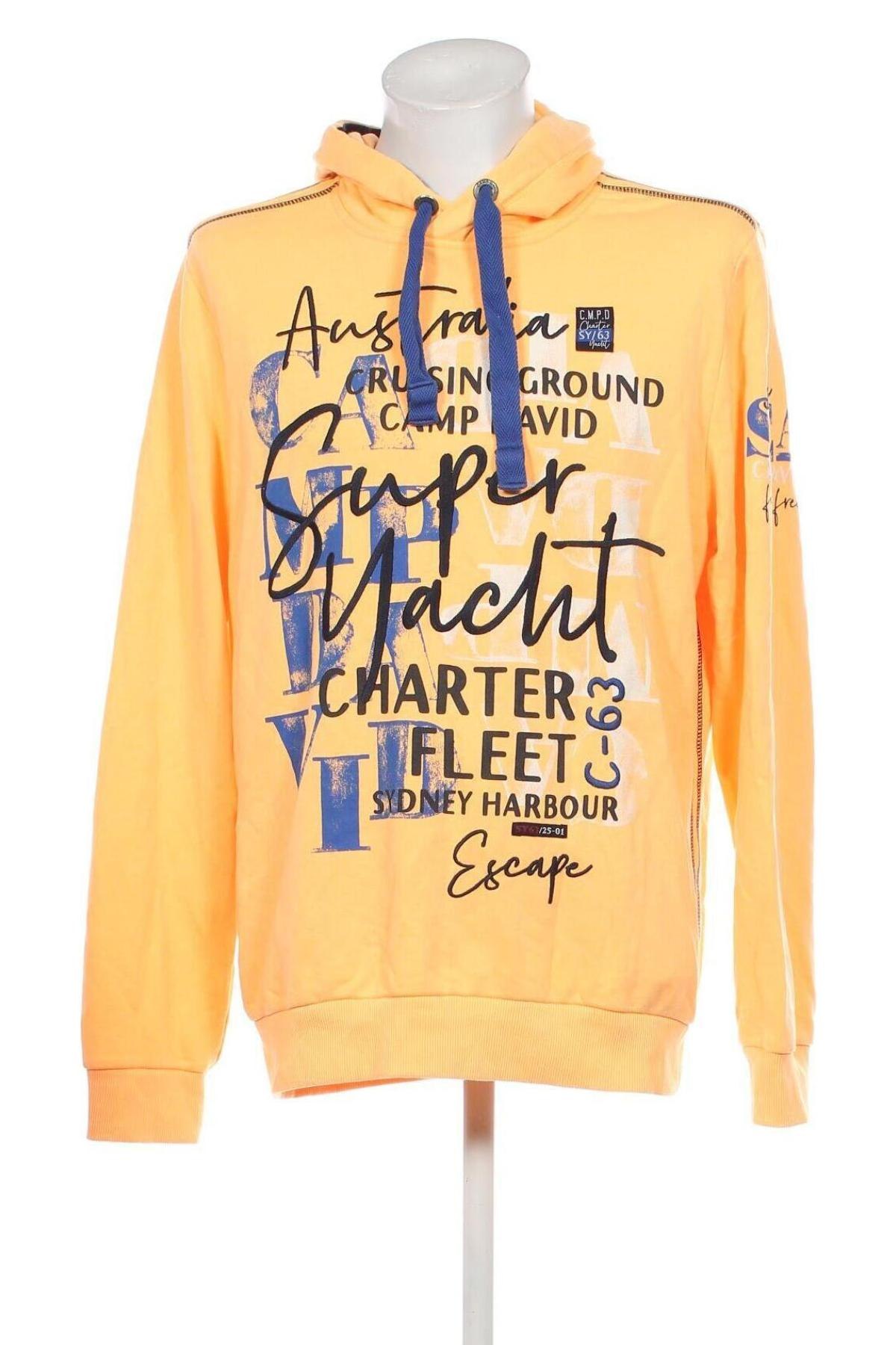 Ανδρικό φούτερ Camp David, Μέγεθος XXL, Χρώμα Πορτοκαλί, Τιμή 34,02 €