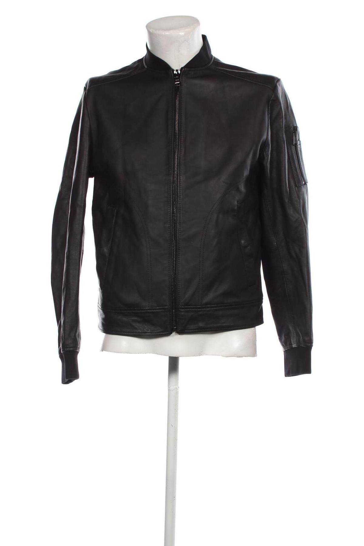 Pánská kožená bunda  Hugo Boss, Velikost M, Barva Černá, Cena  14 583,00 Kč