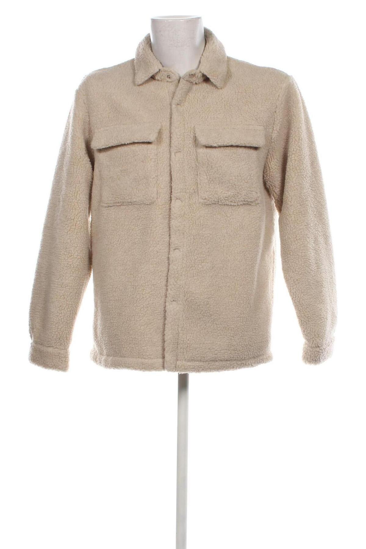 Palton de bărbați Pull&Bear, Mărime M, Culoare Ecru, Preț 288,55 Lei