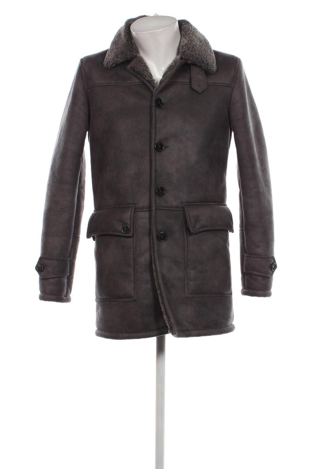 Palton de bărbați Zara Man, Mărime M, Culoare Gri, Preț 145,39 Lei