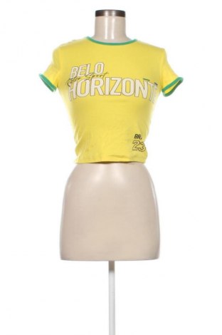 Damen T-Shirt Bershka, Größe S, Farbe Gelb, Preis € 4,99