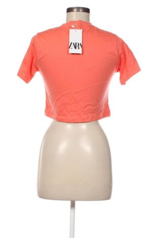 Дамска тениска Zara, Размер M, Цвят Оранжев, Цена 24,99 лв.