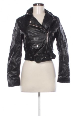 Damen Lederjacke Bershka, Größe M, Farbe Schwarz, Preis 40,99 €