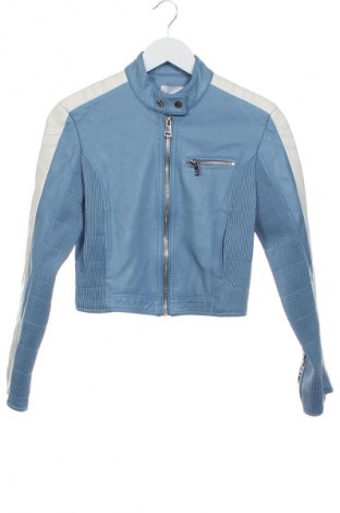 Γυναικείο δερμάτινο μπουφάν Bershka, Μέγεθος XS, Χρώμα Μπλέ, Τιμή 21,99 €