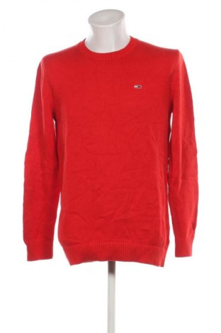 Férfi pulóver Tommy Jeans, Méret L, Szín Piros, Ár 16 279 Ft