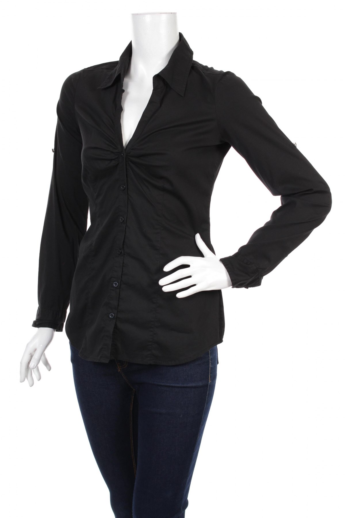 Γυναικείο πουκάμισο Amisu, Μέγεθος XS, Χρώμα Μαύρο, Τιμή 18,56 €