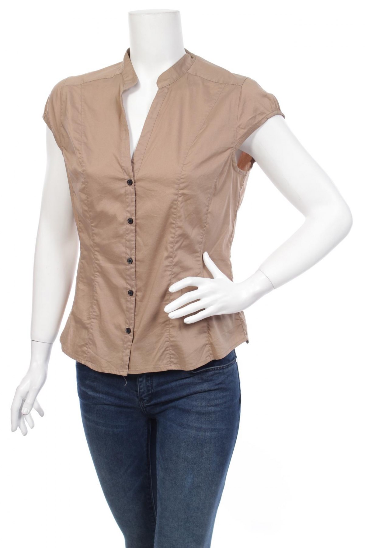 Γυναικείο πουκάμισο H&M, Μέγεθος L, Χρώμα  Μπέζ, Τιμή 11,86 €
