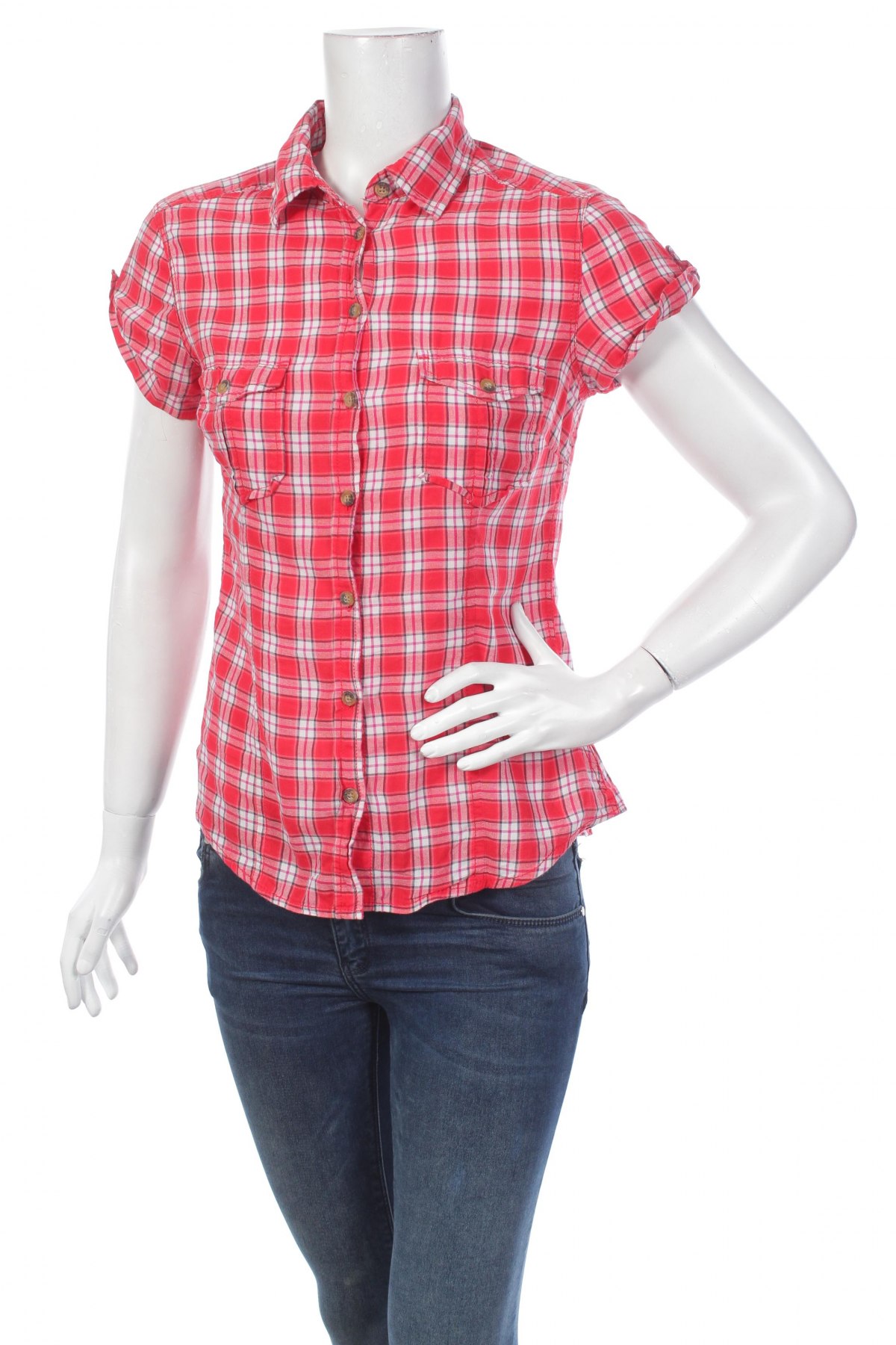 Γυναικείο πουκάμισο H&M L.o.g.g, Μέγεθος S, Χρώμα Κόκκινο, Τιμή 11,86 €
