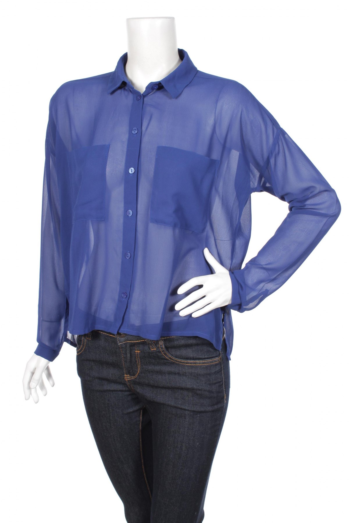 Γυναικείο πουκάμισο Monki, Μέγεθος S, Χρώμα Μπλέ, Τιμή 17,94 €