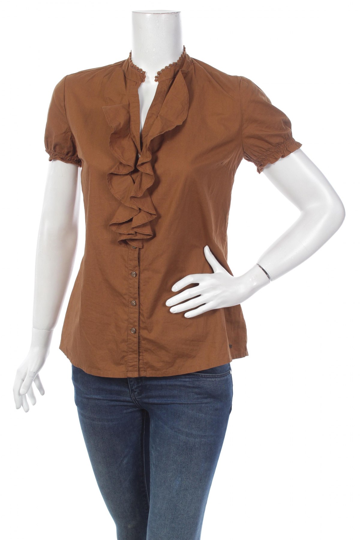 Γυναικείο πουκάμισο S.Oliver, Μέγεθος XS, Χρώμα Καφέ, Τιμή 16,08 €