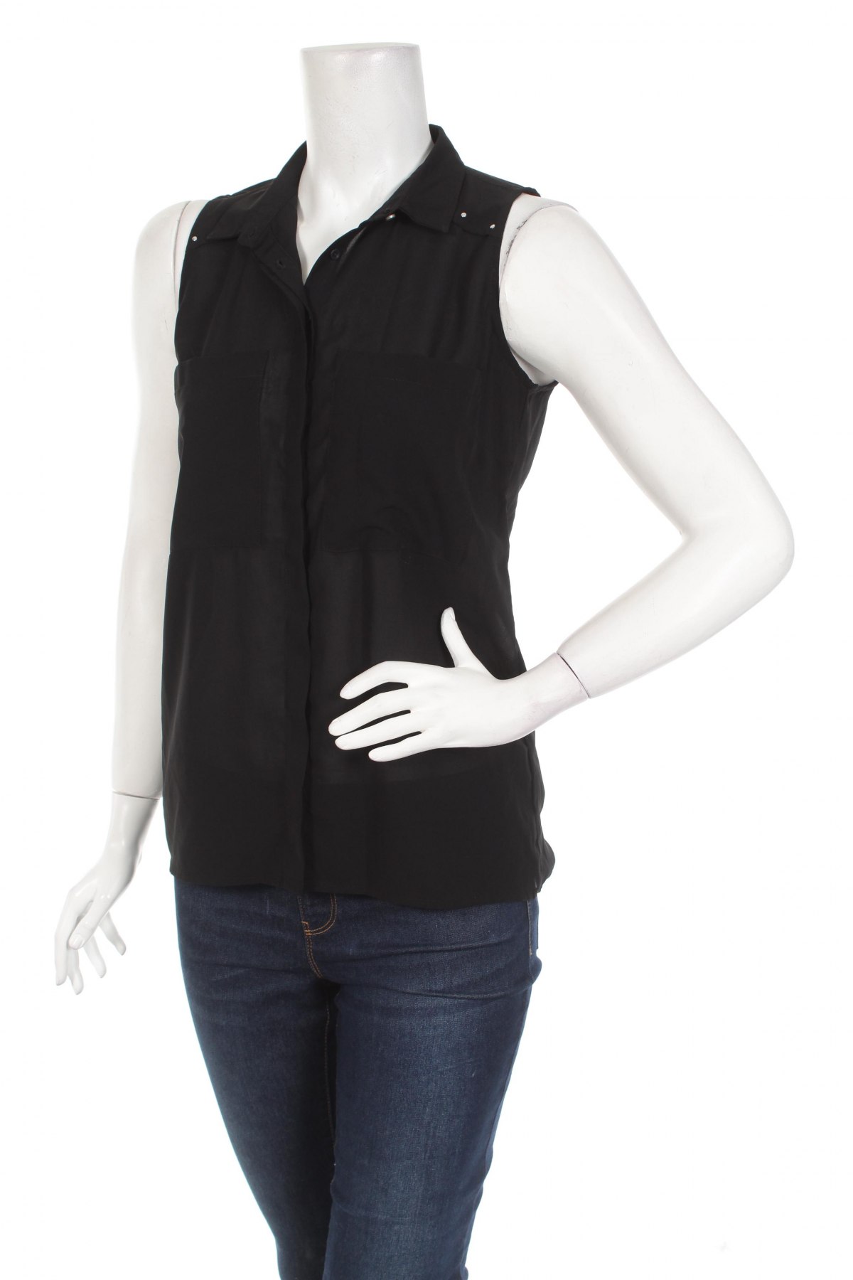 Γυναικείο πουκάμισο Sinsay, Μέγεθος S, Χρώμα Μαύρο, Τιμή 11,34 €