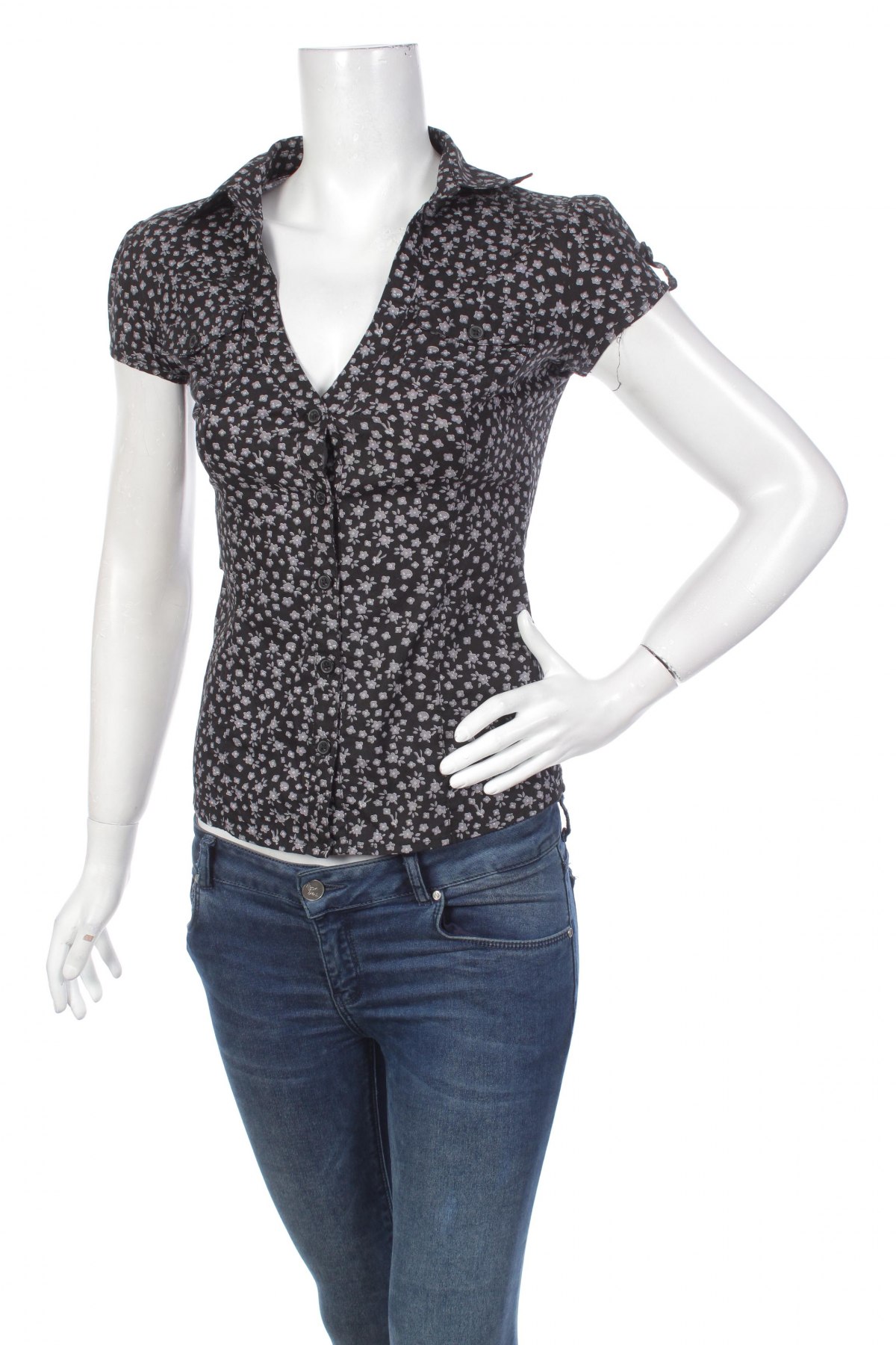 Γυναικείο πουκάμισο Tally Weijl, Μέγεθος XS, Χρώμα Μαύρο, Τιμή 14,07 €