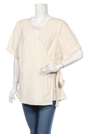 Γυναικεία μπλούζα Junarose, Μέγεθος XXL, Χρώμα  Μπέζ, 91% βαμβάκι, 9% λινό, Τιμή 9,12 €