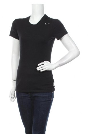 Damen T-Shirt Nike, Größe S, Farbe Schwarz, 62% Baumwolle, 33% Polyester, 4% Elastan, Preis 16,95 €