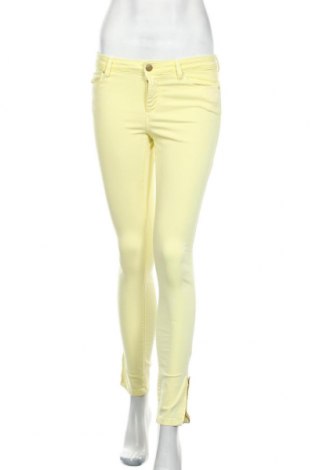 Damskie spodnie Zara, Rozmiar S, Kolor Żółty, 97% bawełna, 3% elastyna, Cena 126,67 zł