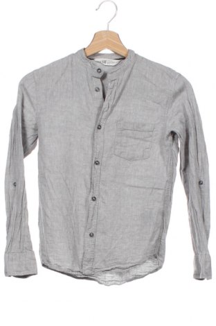 Kinderhemd H&M, Größe 10-11y/ 146-152 cm, Farbe Grau, 52% Leinen, 48% Baumwolle, Preis 14,54 €