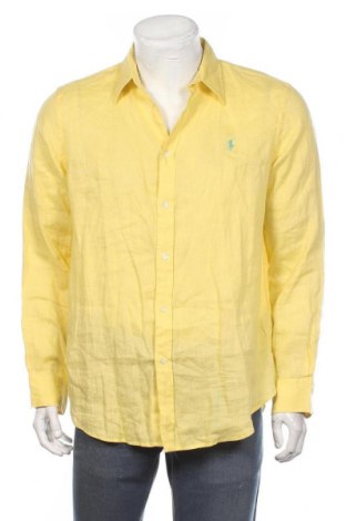 Męska koszula Polo By Ralph Lauren, Rozmiar XL, Kolor Żółty, Len, Cena 517,76 zł