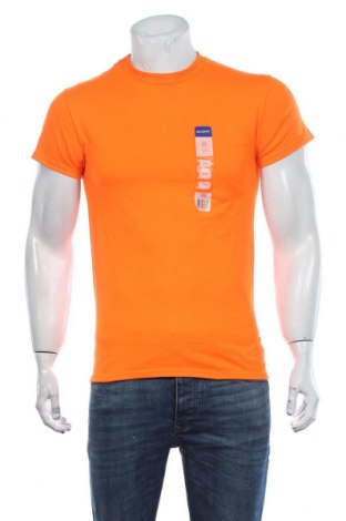Мъжка тениска Gildan, Размер S, Цвят Оранжев, 50% памук, 50% полиестер, Цена 11,02 лв.