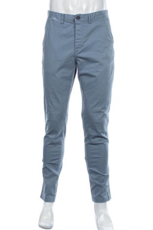 Мъжки панталон H&M, Размер L, Цвят Син, 97% памук, 3% еластан, Цена 22,05 лв.