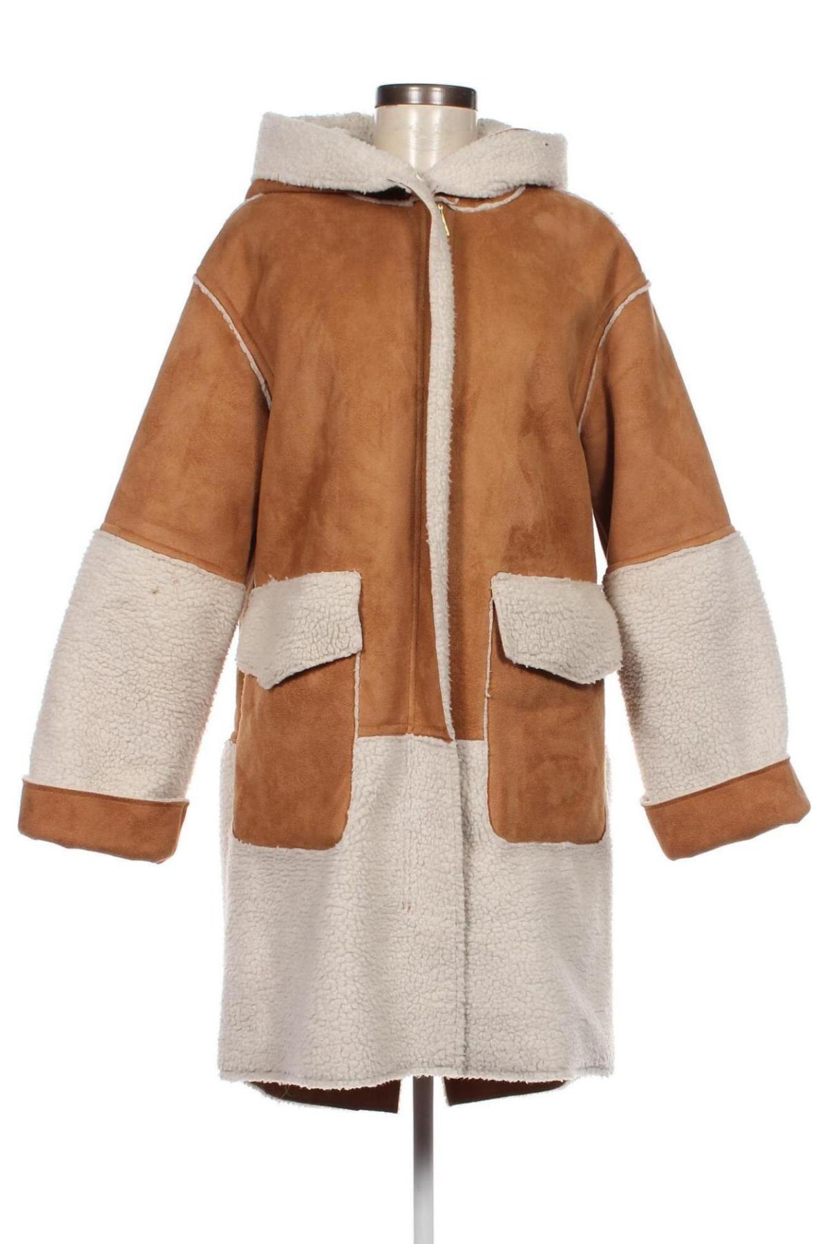 Damenmantel Zara, Größe M, Farbe Beige, Preis 41,06 €