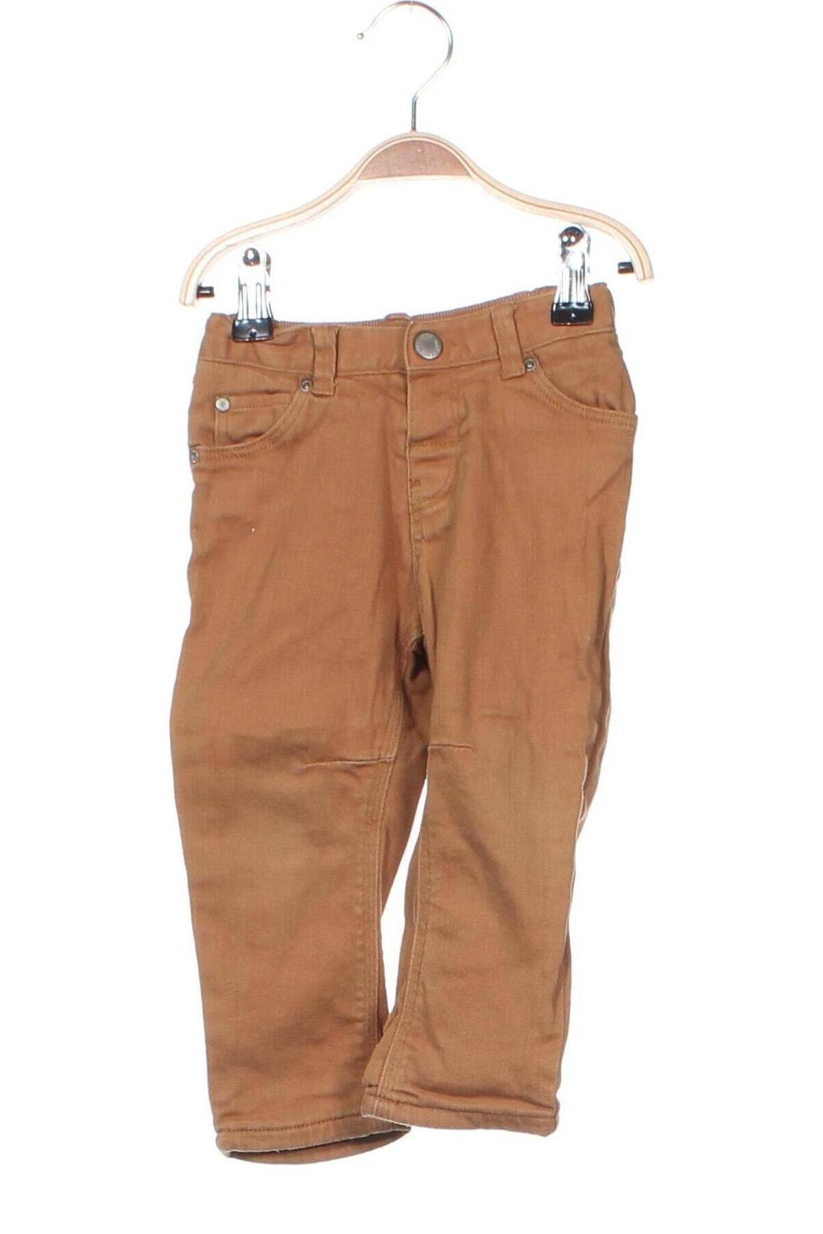 Dziecięce jeansy H&M, Rozmiar 9-12m/ 74-80 cm, Kolor Brązowy, Cena 10,75 zł