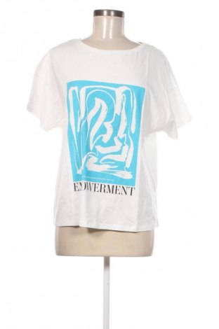 Γυναικείο t-shirt Comma,, Μέγεθος L, Χρώμα Λευκό, Τιμή 15,99 €