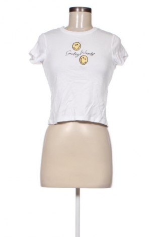 Γυναικείο t-shirt Smiley World, Μέγεθος S, Χρώμα Λευκό, Τιμή 4,82 €