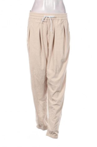 Pantaloni de velvet de femei, Mărime L, Culoare Bej, Preț 95,39 Lei