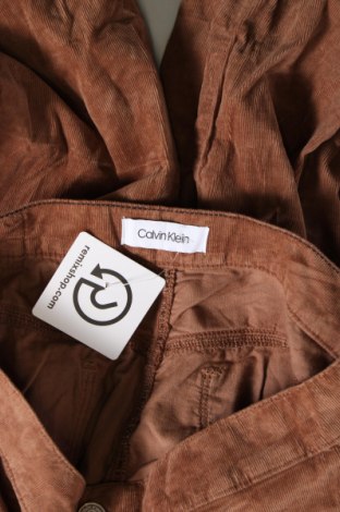 Pantaloni de velvet de femei Calvin Klein, Mărime M, Culoare Maro, Preț 186,35 Lei