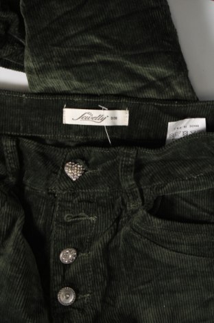 Pantaloni de velvet de femei Jewelly, Mărime S, Culoare Verde, Preț 67,44 Lei