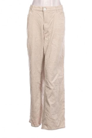 Pantaloni de velvet de femei Lindex, Mărime XL, Culoare Bej, Preț 52,46 Lei