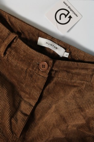 Pantaloni de velvet de femei Munthe, Mărime M, Culoare Maro, Preț 173,68 Lei