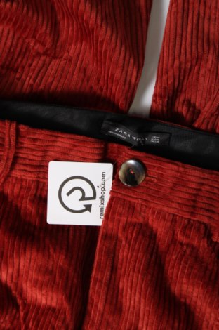 Pantaloni de velvet de femei Zara, Mărime M, Culoare Roșu, Preț 39,97 Lei
