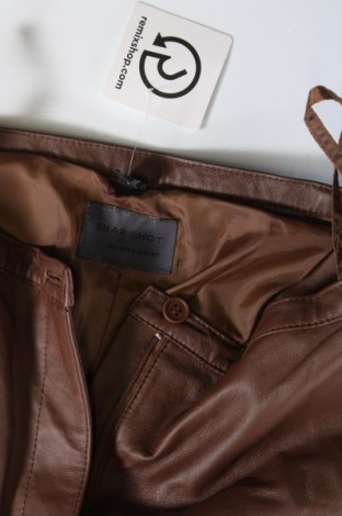 Γυναικείο παντελόνι δερμάτινο Snap Shot, Μέγεθος S, Χρώμα Καφέ, Τιμή 18,93 €