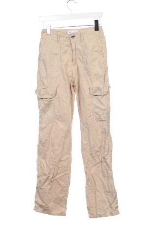 Дамски панталон Zara, Размер XS, Цвят Бежов, Цена 13,50 лв.