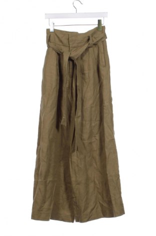 Дамски панталон Zara, Размер XS, Цвят Зелен, Цена 27,37 лв.